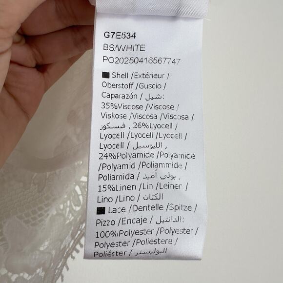 Rich Radi Q's Top Womens Large White Lace Embroidered Tank Vest Boho Elegant - Picture 13 of 16